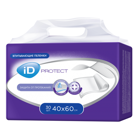 Купити  Пеленки iD Protect  Plus гигиенические  40х60 см, № 30